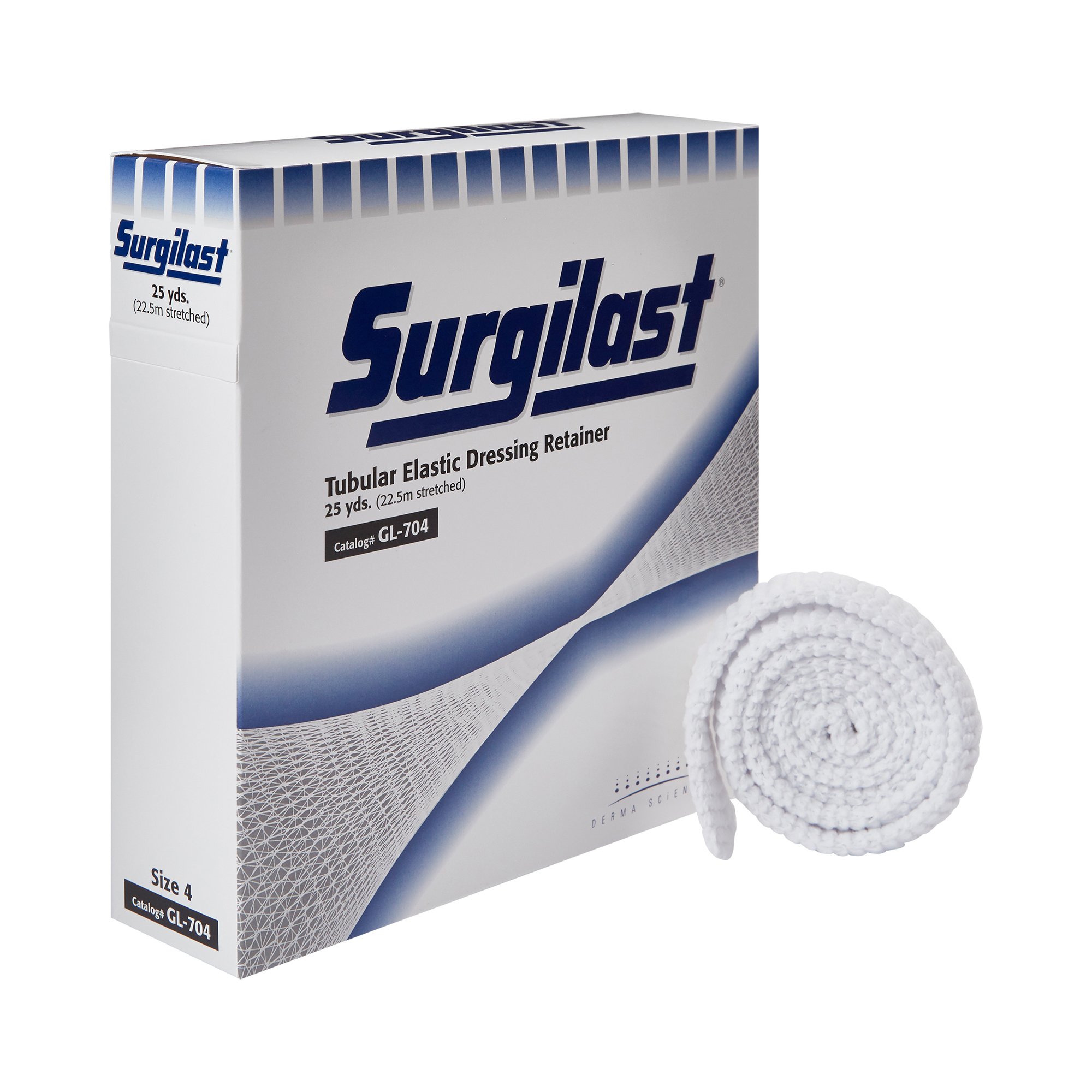 Bandage Elastic Net Retainer Dressing Surgilast® Tubular Elastic 25 Yard Size 4 White Large Hand / Arm / Leg / Foot NonSterile by Integra LifeSciences Derma Sciences  ID GL704